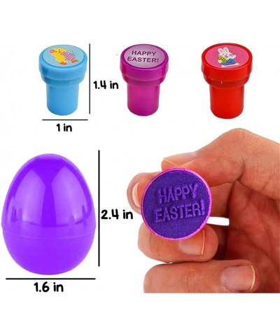 30 Pieces Easter Eggs Filled Assorted Stamps for Kids Easter Hunt Easter Theme Party Favors Easter Eggs Fillers Goodie Bag Fi...