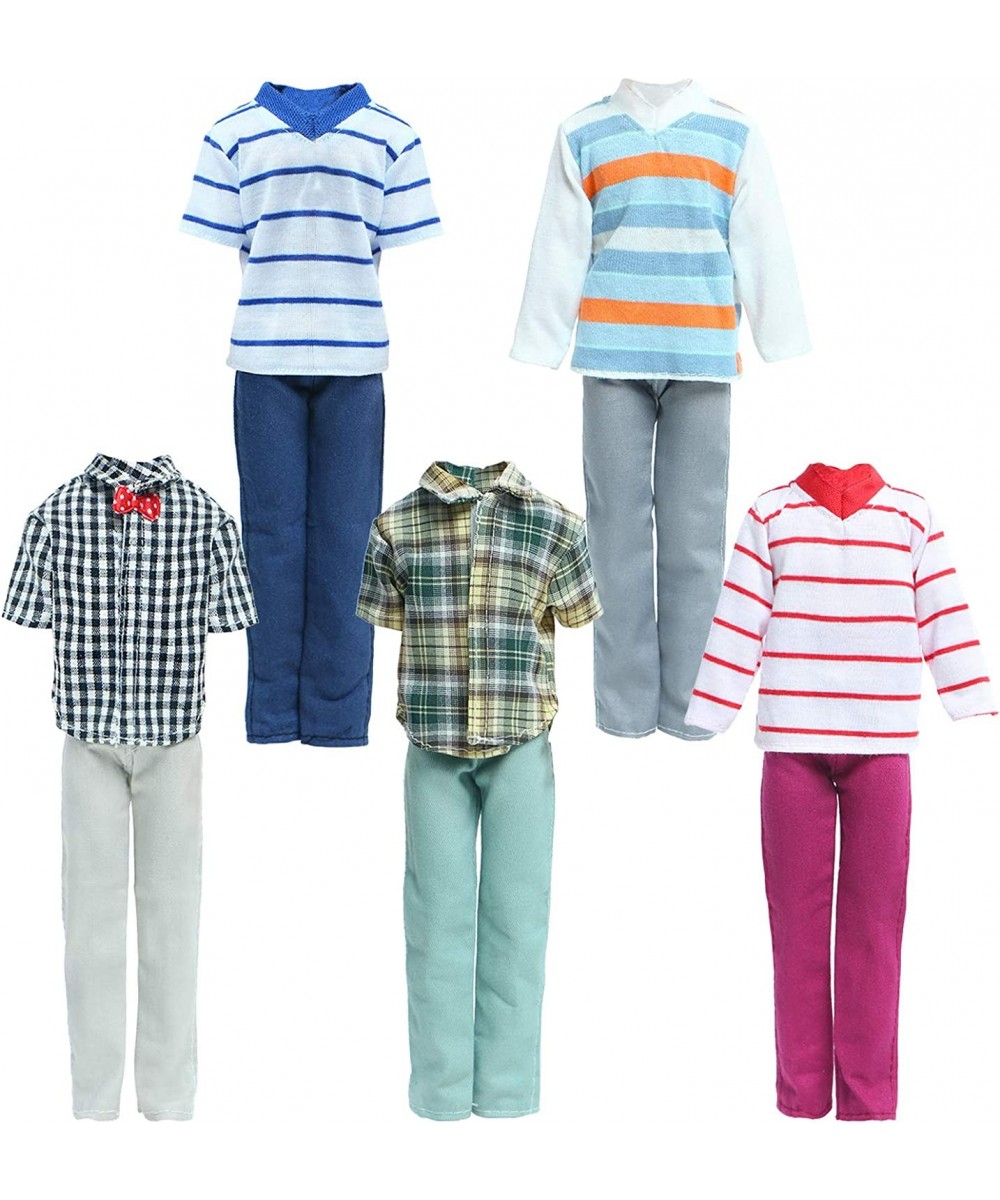 5 Sets Casual Wear Shirt Trousers Doll Clothes for Boy Dolls $21.67 Doll Accessories