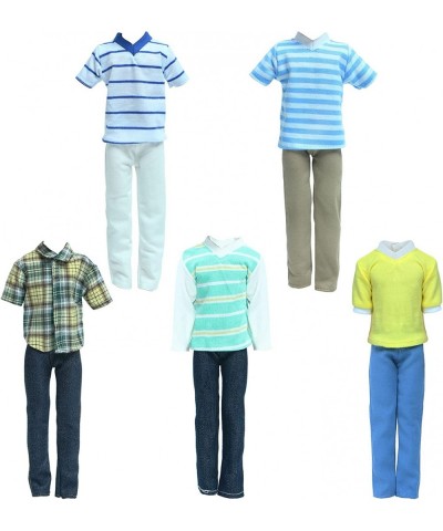 5 Sets Casual Wear Shirt Trousers Doll Clothes for Boy Dolls $21.67 Doll Accessories