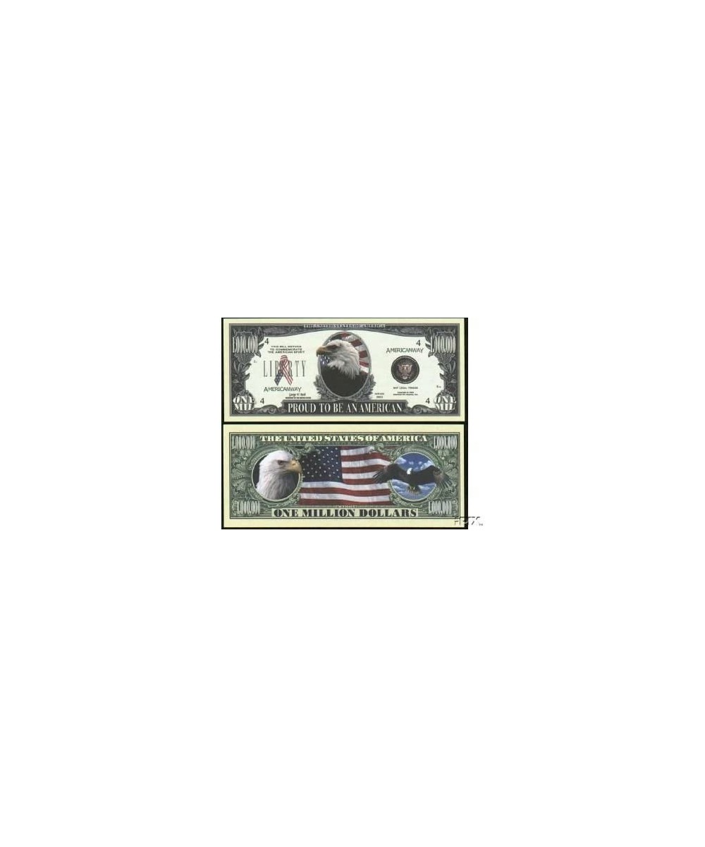 Set of 10 Bills-Proud To Be An American Million Dollar Bill $16.18 Gags & Practical Joke Toys