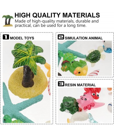 Miniature Beach Figurines Ornaments Kit Mini Desktop Sandbox Accessories Ocean Creature Mini Boat Decoration for Fairy Garden...