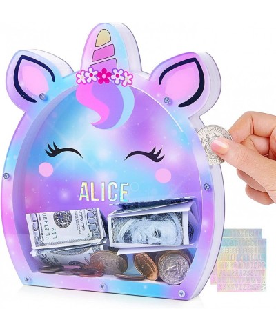 Piggy Bank Girls Customize Name Coin Bank Unicorn Money Bank for Kids Girl Gifts Transparent Piggy Banks Unicorns Gifts for G...