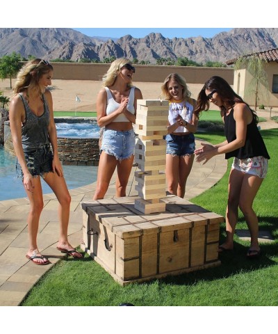 Giant Wooden Toppling Tower Includes Bonus Rules with Gameboard Made from Premium Gray Stained Blocks $96.42 Stacking Games