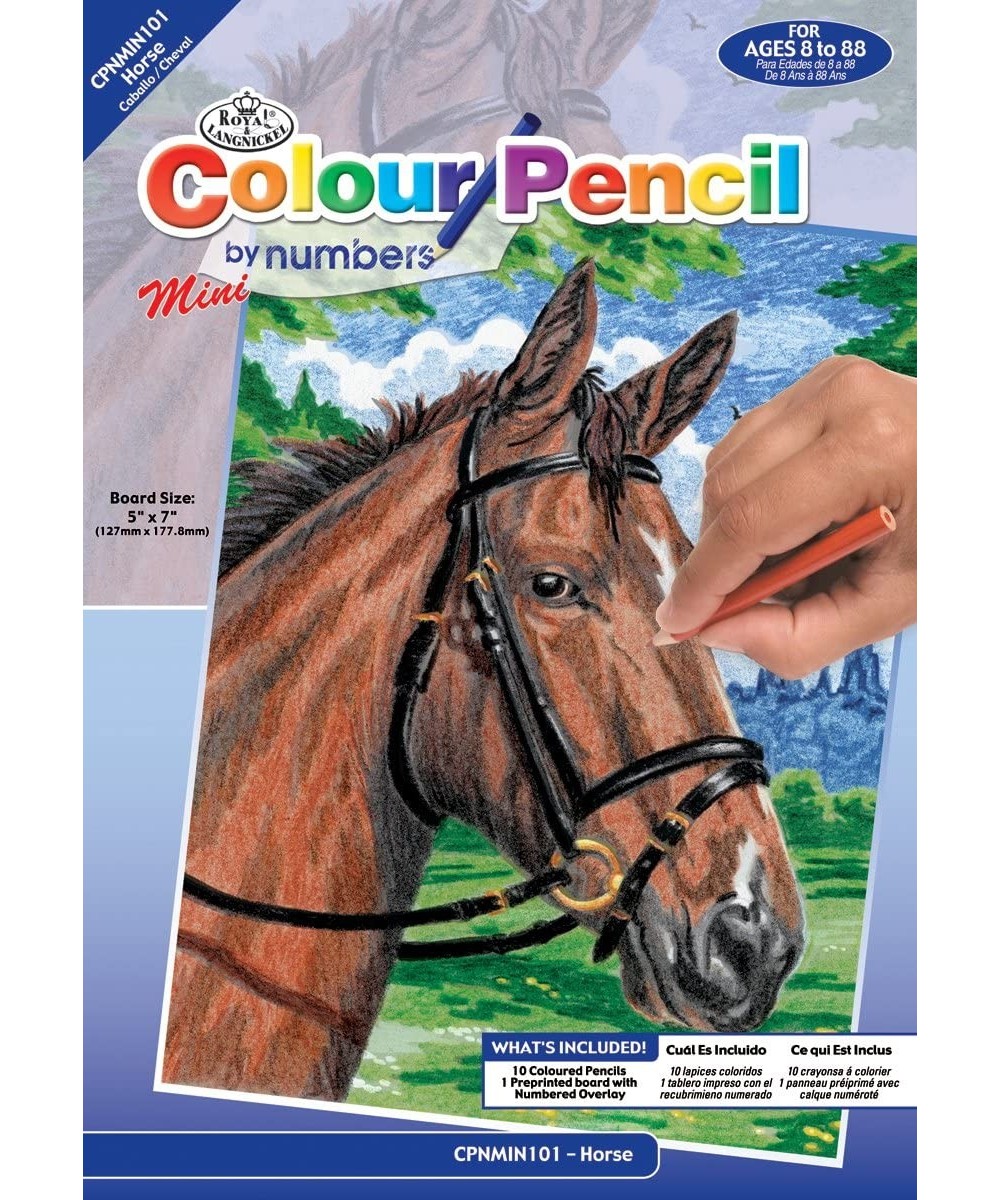 Mini Color Pencil By Number Kits Horse $13.67 Craft Kits