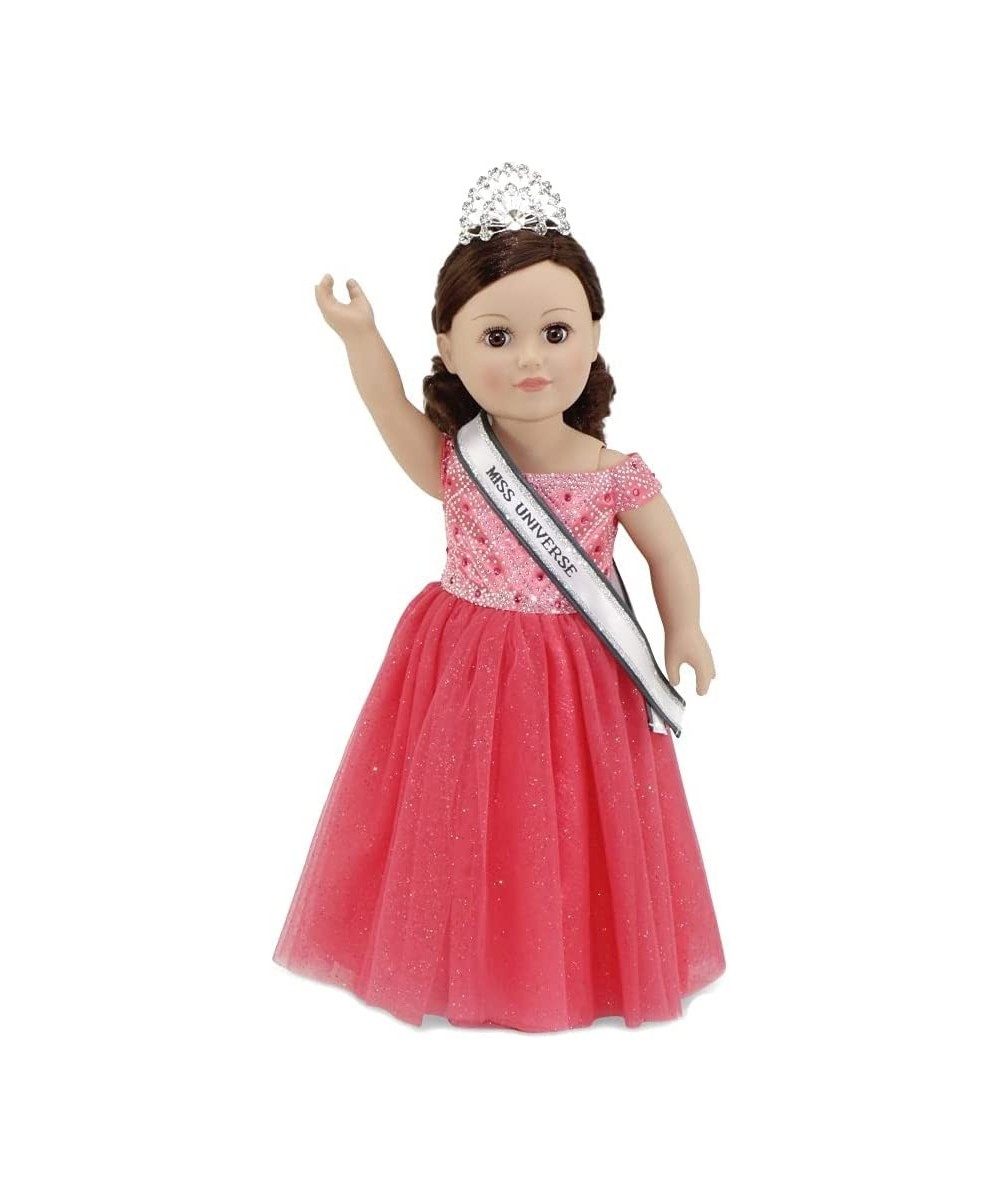 18 Inch Doll Clothes Clothing Ball Gown Costume Accessories | 3 PC 18" Doll Pageant Dress Outfit Play Gift Set with Sparkly S...