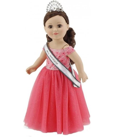 18 Inch Doll Clothes Clothing Ball Gown Costume Accessories | 3 PC 18" Doll Pageant Dress Outfit Play Gift Set with Sparkly S...