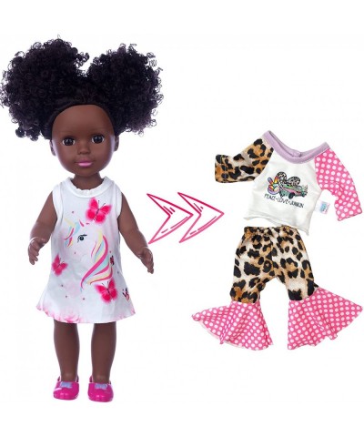 Black Dolls and Baby Girl Doll Clothes Set Doll Accessories 14.5 inch African American Silicone Girl Doll with Camera Backpac...