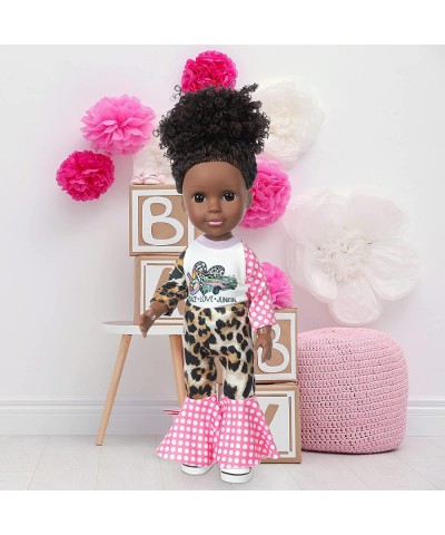 Black Dolls and Baby Girl Doll Clothes Set Doll Accessories 14.5 inch African American Silicone Girl Doll with Camera Backpac...