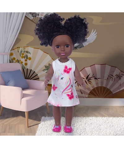 Black Dolls and Baby Girl Doll Clothes Set Doll Accessories 14.5 inch African American Silicone Girl Doll with Camera Backpac...