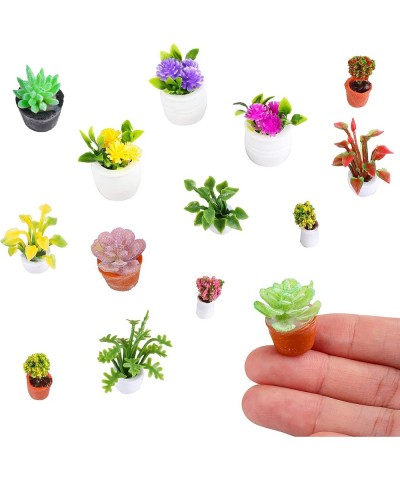 25 Pieces Dollhouse Potted Plants Miniature Artificial Plant Tiny Bonsai Model Mini Flowerpot Fake Succulent Doll House Mini ...