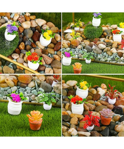 25 Pieces Dollhouse Potted Plants Miniature Artificial Plant Tiny Bonsai Model Mini Flowerpot Fake Succulent Doll House Mini ...