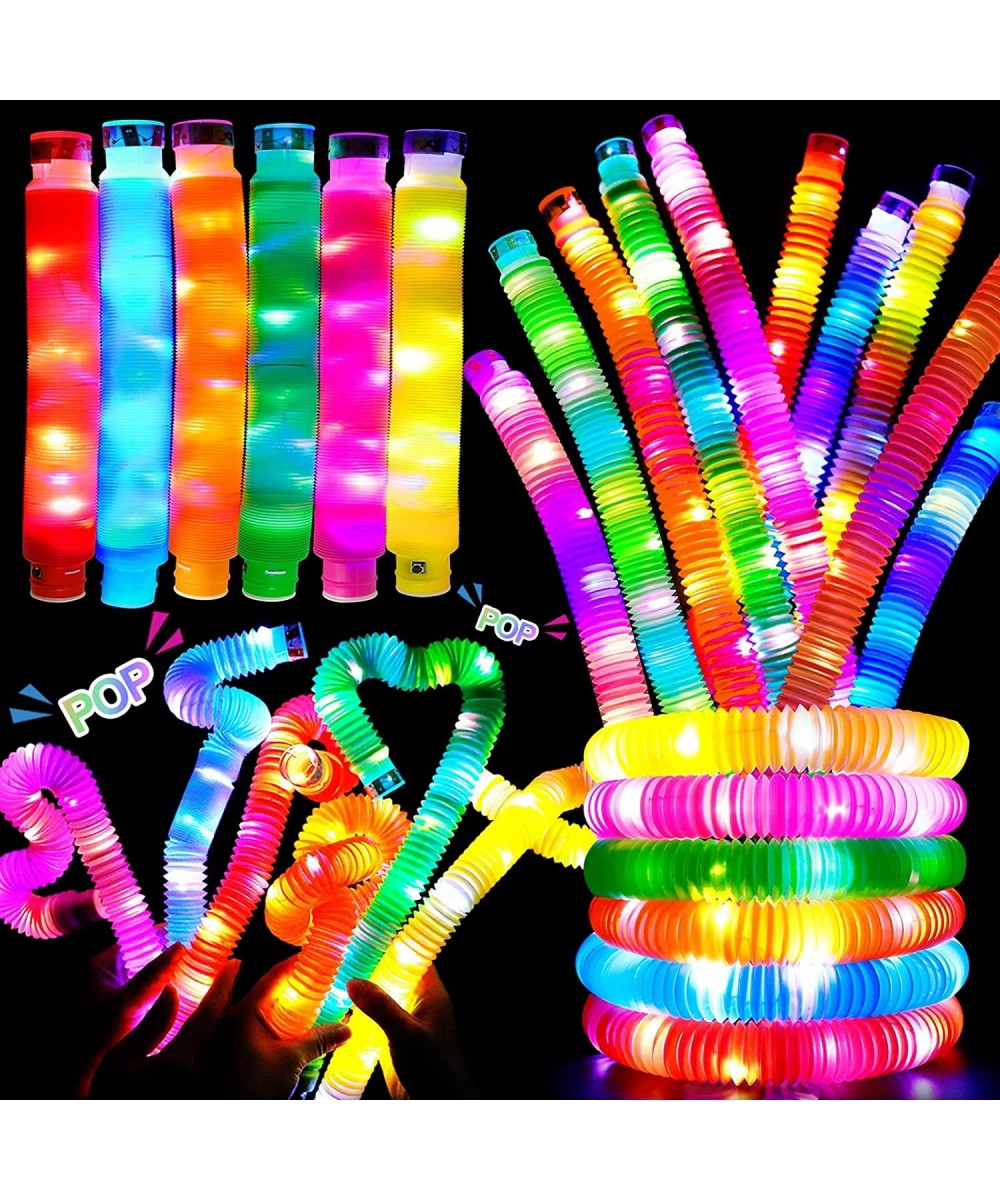 12Pcs 26 Inch Extra Long Light Up Pop Fidget Tubes Christmas Stocking Stuffers Gifts for Kids Glow in The Dark Christmas Part...