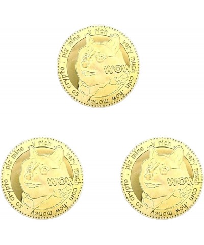 3pcs Set Dogecoin to The Moon Gold Physical Blockchain Crypto Currency Collectables Gift $28.30 Money & Banking Play Toys