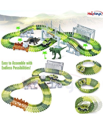 Dinosaur Race Track Safari Playset with 2 Cars | Children's DIY Flexible & Interchangeable Tracks | Easy to Assemble Toy Set ...