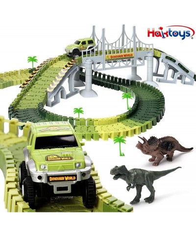 Dinosaur Race Track Safari Playset with 2 Cars | Children's DIY Flexible & Interchangeable Tracks | Easy to Assemble Toy Set ...