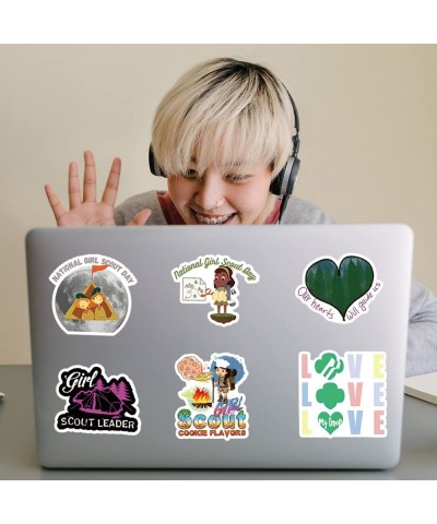 53Pcs Girl Scout Stickers Pack Cookie Aesthetic Vinyl Waterproof Sticker Decals for Water Bottle Laptop Phone Skateboard Scra...