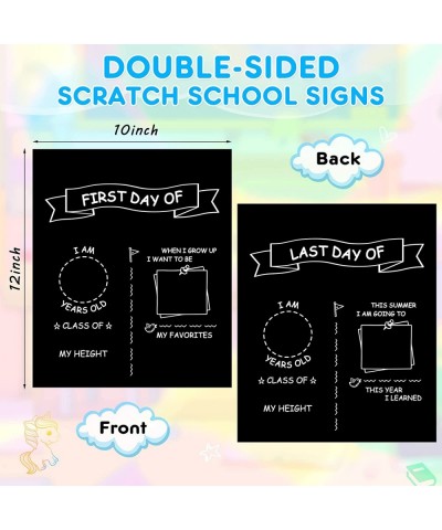 Magic Rainbow Scratch Paper Art Craft Kits for Kids- 10 Pack First and Last Day of School Boards Double Sided Back to School ...