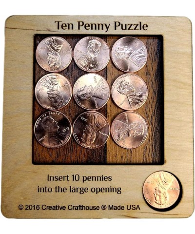 10 Penny Puzzle - A Circle Packing Problem - Ten Mint Pennies are Included $16.94 Brain Teaser Puzzles