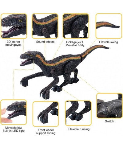 RC Raptor Dinosaur Toys Remote Control Velociraptor Simulation Walking Dinosaur with Lights & Roaring Sounds Robot Dinosaur f...