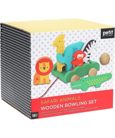 Safari Animals Wooden Bowling Set $31.68 Kids' Play Animal Figures