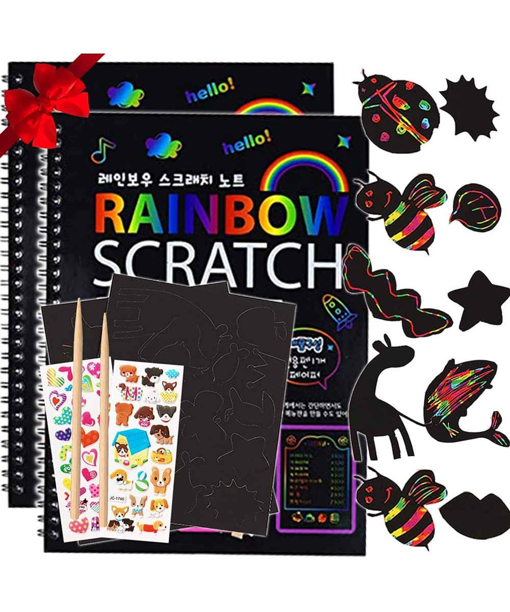 Scratch Art for Kids 20 Sheets Scratch Paper Rainbow Art Set Crafts Supplies Kits Sheet Pack for Kids Chiristmas Birthday Gif...