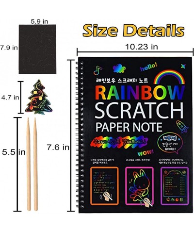 Scratch Art for Kids 20 Sheets Scratch Paper Rainbow Art Set Crafts Supplies Kits Sheet Pack for Kids Chiristmas Birthday Gif...