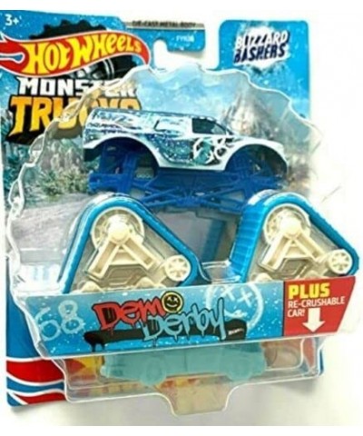 Monster Trucks Blizzard Bashers Demo Derby with re-Crushable car 1:64 Scale diecast Truck $24.63 Kids' Play Trucks