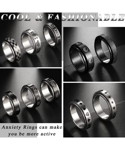 17 MILE 16 Pcs Stainless Steel Fidget Rings for Women Men Spinner Rings for Anxiety Butterfly Matching Rings Wedding Promise ...