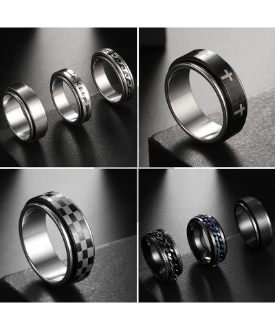 17 MILE 16 Pcs Stainless Steel Fidget Rings for Women Men Spinner Rings for Anxiety Butterfly Matching Rings Wedding Promise ...