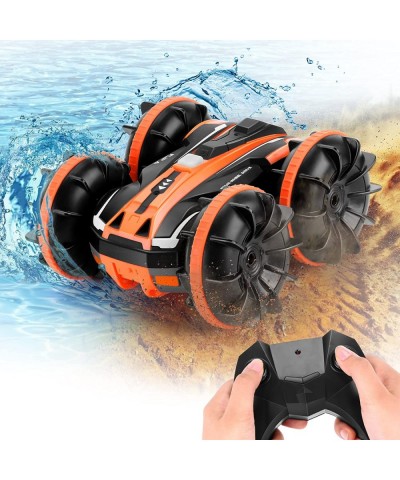 Amphibious RC Car Remote Control Boat for Kids 4WD 2.4Ghz 2 in 1 RC Stunt Car with 360° Flips Double Sided Rotating RC Cars T...