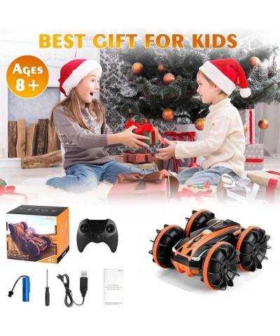 Amphibious RC Car Remote Control Boat for Kids 4WD 2.4Ghz 2 in 1 RC Stunt Car with 360° Flips Double Sided Rotating RC Cars T...