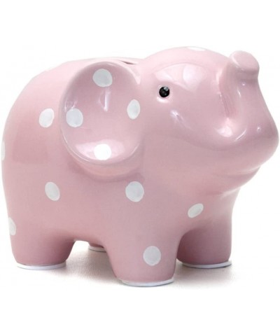 Ceramic Polka Dot Elephant Piggy Bank for Girls Pink $44.03 Kids' Money Banks