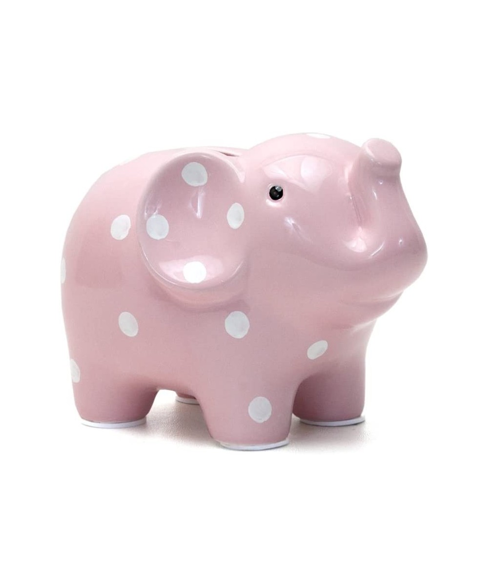 Ceramic Polka Dot Elephant Piggy Bank for Girls Pink $44.03 Kids' Money Banks