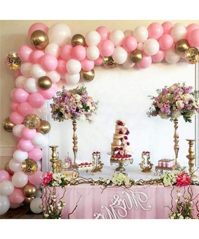 Pink White and Gold Balloon Garland Arch Kit - 124pcs Pink Gold Balloons for Girls Birthday Baby Shower Wedding Bridal Shower...