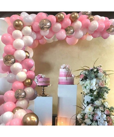 Pink White and Gold Balloon Garland Arch Kit - 124pcs Pink Gold Balloons for Girls Birthday Baby Shower Wedding Bridal Shower...