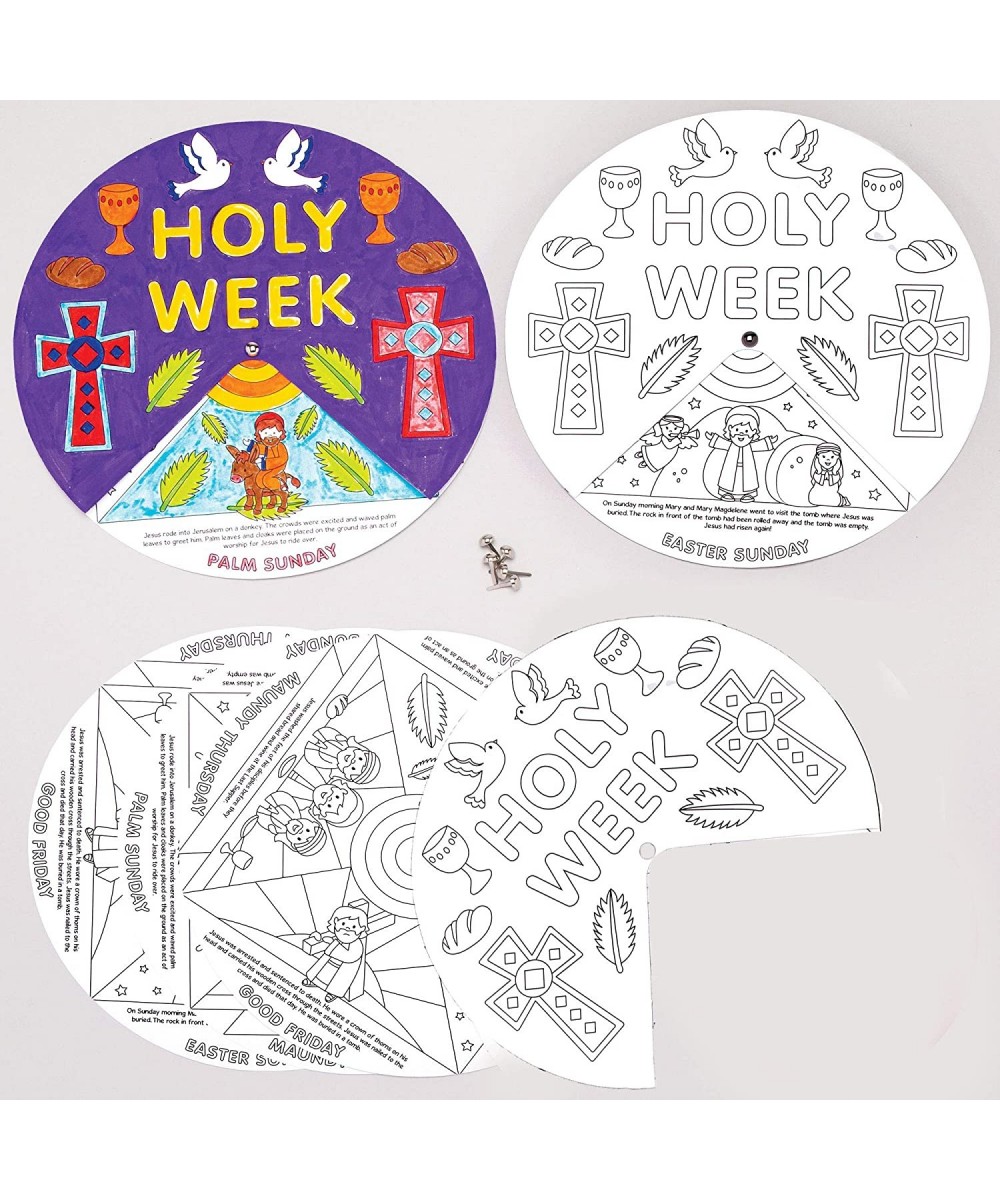 AT560 Holy Week Color in Story Wheel Kits - Pack of 5 Creative Art and Craft Supplies for Kids to Make and Decorate $12.71 Cr...