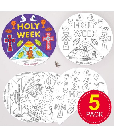 AT560 Holy Week Color in Story Wheel Kits - Pack of 5 Creative Art and Craft Supplies for Kids to Make and Decorate $12.71 Cr...