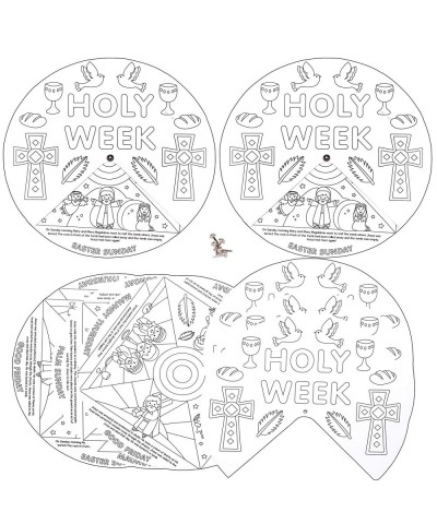 AT560 Holy Week Color in Story Wheel Kits - Pack of 5 Creative Art and Craft Supplies for Kids to Make and Decorate $12.71 Cr...