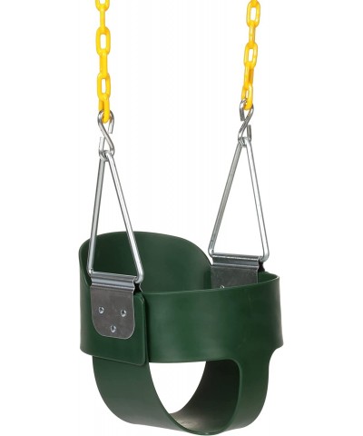 Heavy-Duty High Back Full Bucket Toddler Swing Seat with Coated Swing Chains Fully Assembled Green $67.67 Play Sets & Playgro...