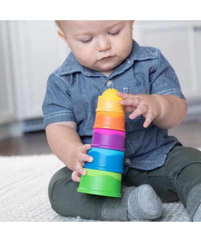 Fat Brain Dimpl Duo Stack Bundle - 2 Piece Combo Baby Toy Activity Set BPA Free Silicone Poppers - Includes Zippered Storage ...