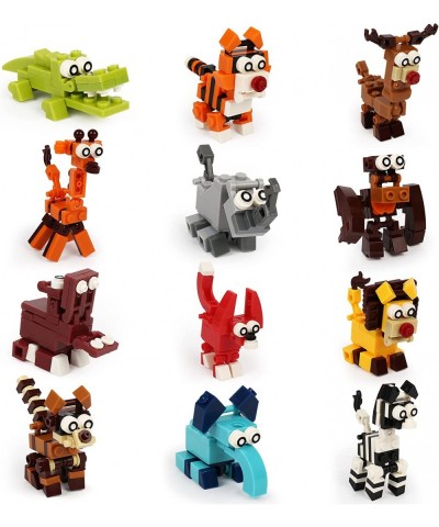 12 Mini Animal Building Blocks Toy Set Animals Figures Stem Toys Party Supplies Gifts Party Favor for Kids Goodie Bags Birthd...