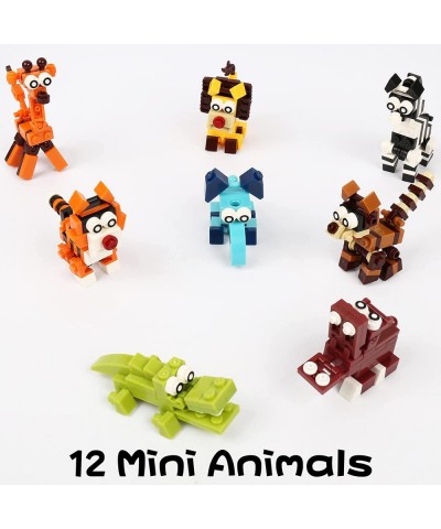 12 Mini Animal Building Blocks Toy Set Animals Figures Stem Toys Party Supplies Gifts Party Favor for Kids Goodie Bags Birthd...