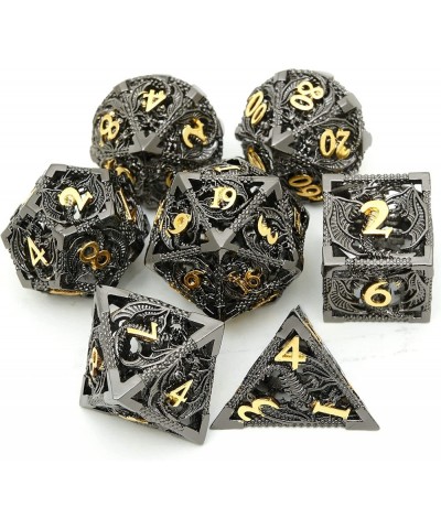 DND Metal Polyhedral Dice Set Dungeons and Dragons Dice Set D&D Role Playing Dice Metal Dice Set 7PCS Suitable for Dungeons a...