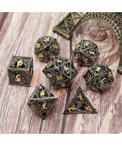 DND Metal Polyhedral Dice Set Dungeons and Dragons Dice Set D&D Role Playing Dice Metal Dice Set 7PCS Suitable for Dungeons a...