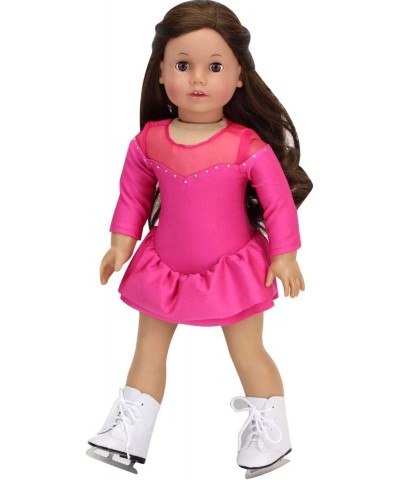 18 Inch Doll Skating Outfit | Magenta Ice Skating Gown & White Ice Skates | Doll Sold Separately $29.70 Doll Accessories