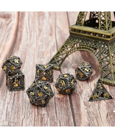 DND Metal Polyhedral Dice Set Dungeons and Dragons Dice Set D&D Role Playing Dice Metal Dice Set 7PCS Suitable for Dungeons a...