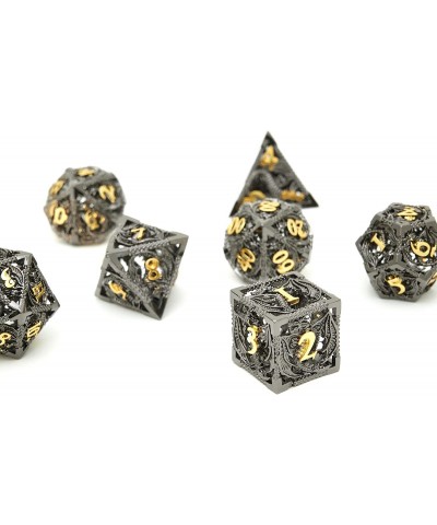 DND Metal Polyhedral Dice Set Dungeons and Dragons Dice Set D&D Role Playing Dice Metal Dice Set 7PCS Suitable for Dungeons a...