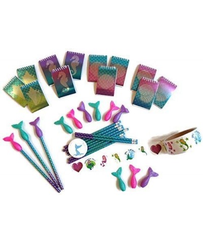 Mermaid Party Favors- 12 Pencils 12 Notebooks 12 Pencil Toppers Roll of 100 Stickers and Birthday Button $39.06 Kids' Party F...