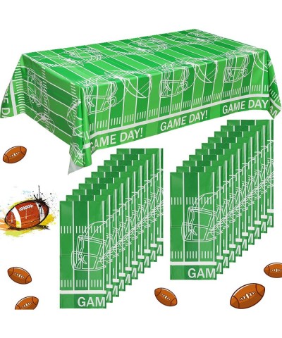 Football Tablecloth Football Field Touchdown Tablecover Plastic Football Party Table Cloth 42.5 x 70.8 Inch for Decorations B...