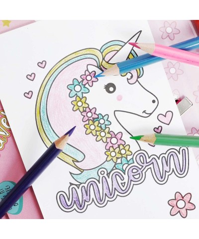 Travel Coloring Kit for Kids No Mess Unicorn Coloring Set with 60 Coloring Pages and 16 Coloring Pencils Coloring Book for Gi...